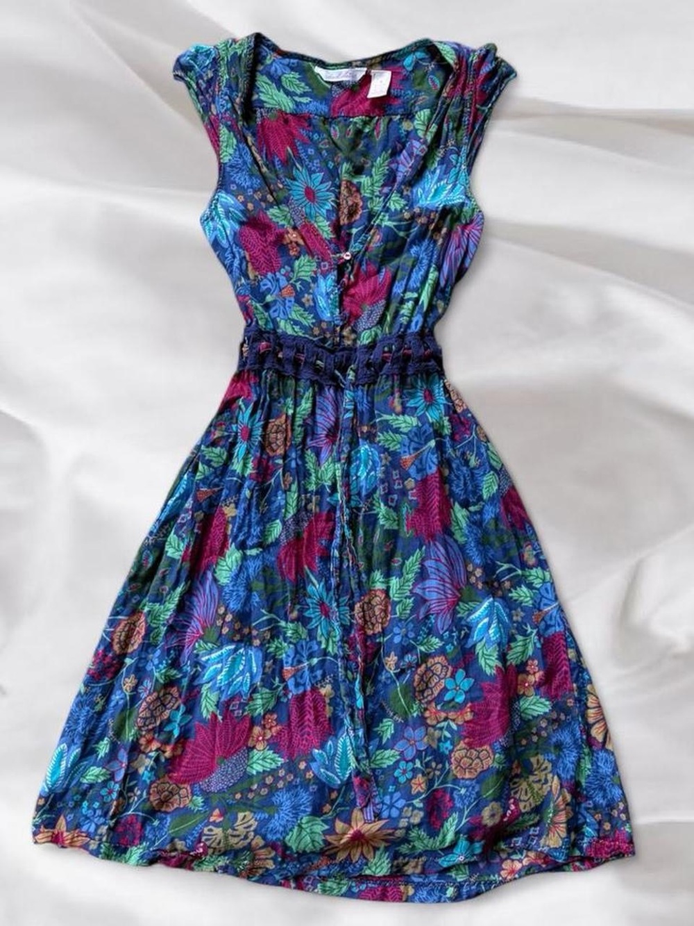 Tropical Summer Cotton Mini Dress